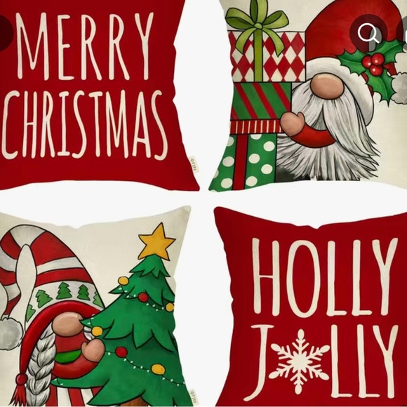 Christmas Pillowcases,17.7x17.7 Inch, Set Of 4, Pillow Inserts Not included B25 - Picture 1 of 5